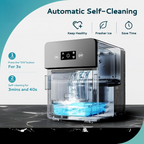 Countertop Ice Ball Maker | 144Pcs/Day, 4Pcs Ready in 40Mins | Self-Cleaning, Crystal Clear Sphere Ice for Whiskey/Brandy/Rum