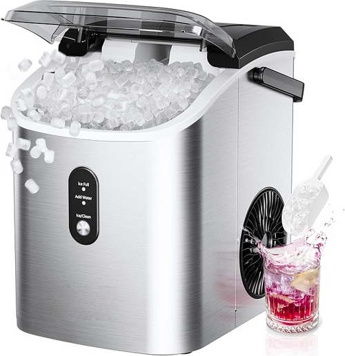 Countertop Portable Sonic Ice Maker - 6Mins Ready, 34Lbs/Day