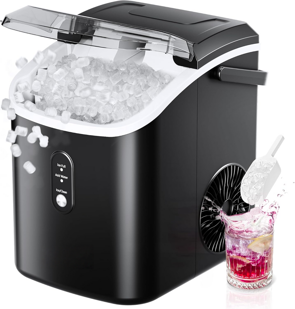 Countertop Portable Sonic Ice Maker - 6Mins Ready, 34Lbs/Day