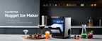 Self-Cleaning Countertop Nugget Ice Maker 44Lbs/24H - Black | Home/Office/Kitchen